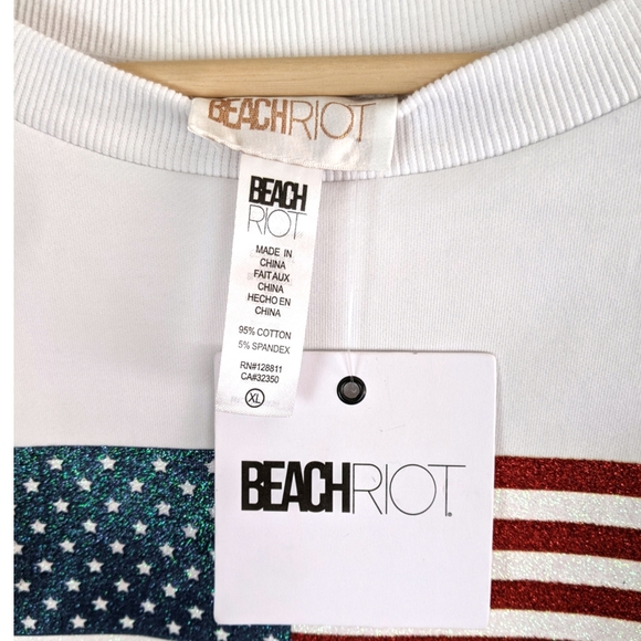 Beach Riot American Flag White Sweatshirt - Picture 9 of 9